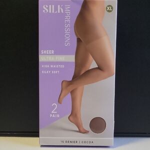 Impressions Cocoa Sheer Ultra Fine High-Waisted Tights - Cocoa  O6